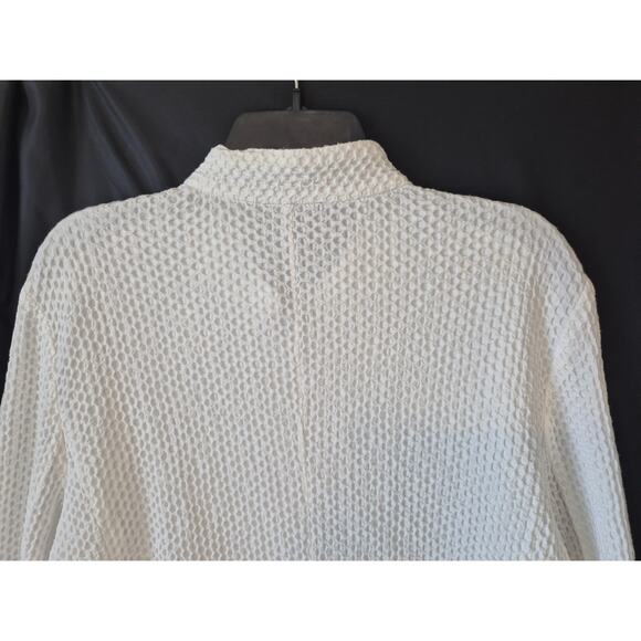 New Eileen Fisher White Textured Stand Collar Full Zip Jacket XL - Picture 8 of 8